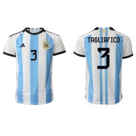 Argentina Nicolas Tagliafico #3 Hemmakläder VM 2022 Kortärmad